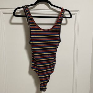 Stripped Low Back Bodysuit